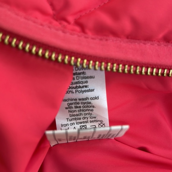 J Crew EUC Pink quilted Down Vest XS Double Zip Stand-up Collar - Picture 14 of 14
